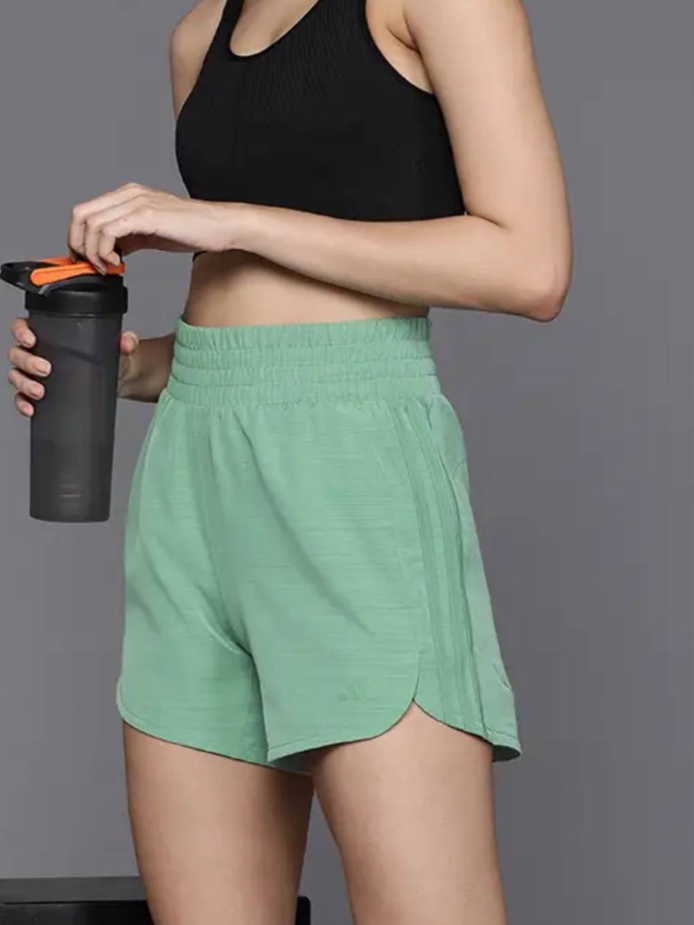 Adidas Women’s High-Waist Athletic Shorts in Green Size S - 3” inseam